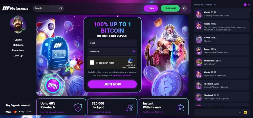 De beste Bitcoin casino's Nederland - Metaspins